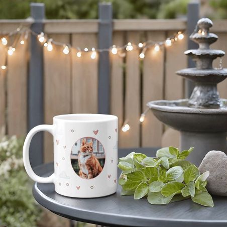 Mug personnalisé Texte & Photo | Amoureux des chats - 33 cl, Céramique - Imprimé en France