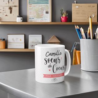 mugs et tasses à café : Mug personnalisable en céramique - Sœur de Cœur - 33 cl, Céramique - Imprimé en France
