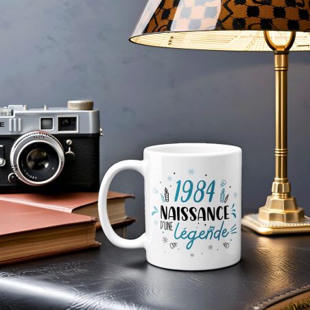 Mug anniversaire 1984 - Naissance d'une légende - 33 cl, céramique - Imprimé en France