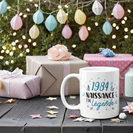 Mug anniversaire 1984 - Naissance d'une légende - 33 cl, céramique - Imprimé en France