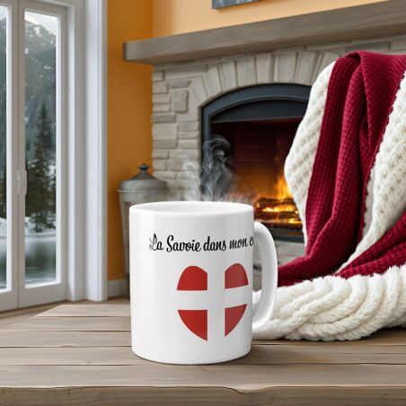 Mug Savoie dans mon cœur - Tasse cadeau symbole Savoie - 33 cL, Céramique - Imprimé en France