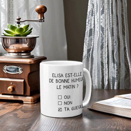 Humor mug Good morning mood - Shut up Customizable - Funny gift idea for birthday