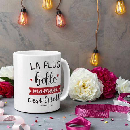 mugs et tasses à café : Mug personnalisable en céramique - La plus Belle Maman - 33 cl, Céramique - Imprimé en France