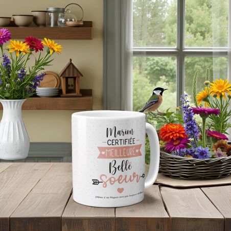 mugs et tasses à café : Mug personnalisable en céramique - Meilleure Belle Sœur - 33 cl, Céramique - Imprimé en France