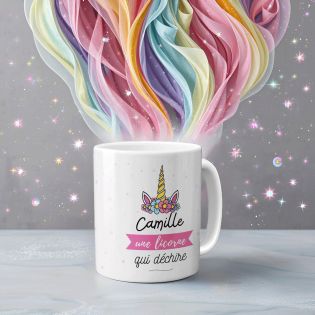 Pink ceramic mug I'm a Unicorn who Tears Customizable