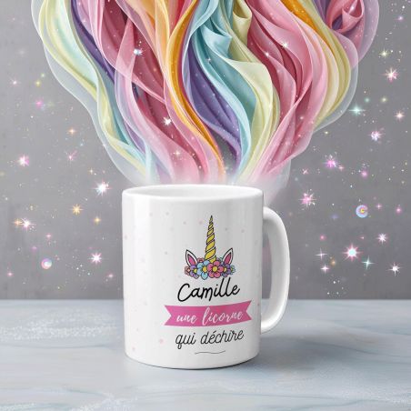 Pink ceramic mug I'm a Unicorn who Tears Customizable
