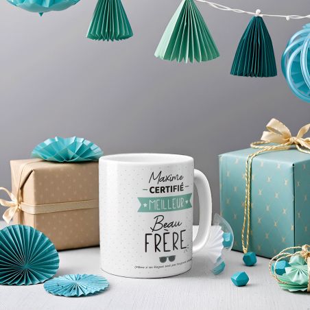 mugs et tasses à café : Mug personnalisable en céramique - Meilleur Beau Frère - 33 cl, Céramique - Imprimé en France