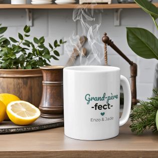 Mug en céramique personnalisable Grand-père-fect · Cadeau anniversaire ou Noël de Papy - 33 cl, Céramique - Imprimé en France