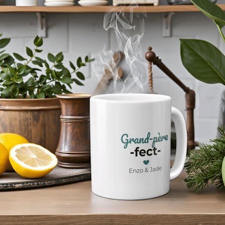 Mug en céramique personnalisable Grand-père-fect · Cadeau anniversaire ou Noël de Papy - 33 cl, Céramique - Imprimé en France