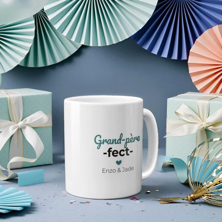 Mug en céramique personnalisable Grand-père-fect · Cadeau anniversaire ou Noël de Papy - 33 cl, Céramique - Imprimé en France
