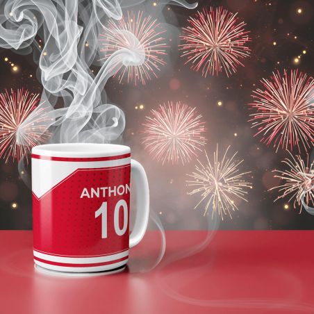 Customizable football club mug with first name and number · Football fan gift · Monaco