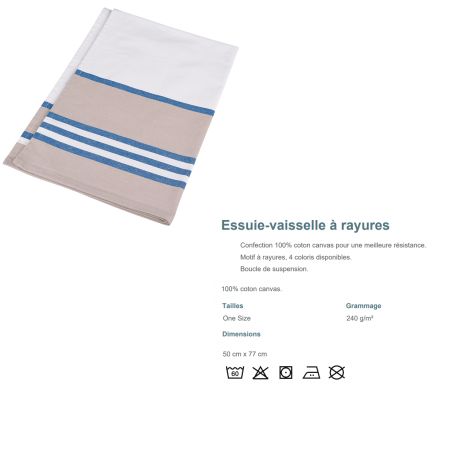 Torchon de cuisine | Rayures Bleues