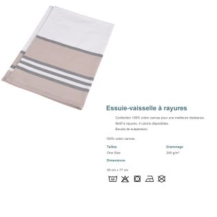 Torchon de cuisine | Rayures Grises