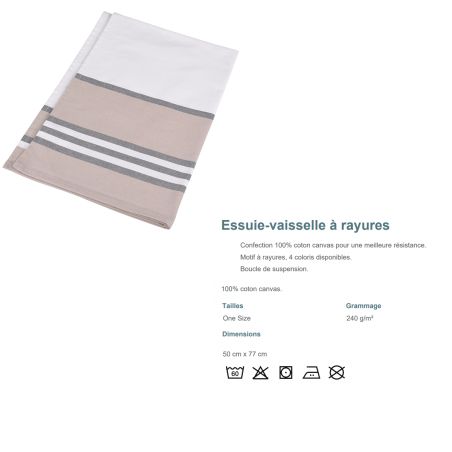 Torchon de cuisine | Rayures Grises
