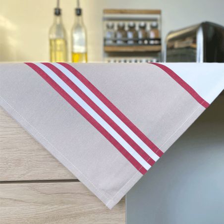 Torchon de cuisine | Rayures Rouges