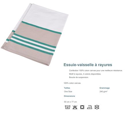 Torchon de cuisine | Rayures Vertes