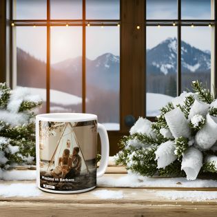 Ceramic mug Customizable film poster model with Text and Photo · Series and cinema lover gift idea