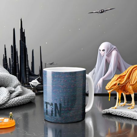 Mug bleu film d'horreur · Démon Alien Extraterrestre - 33 cl, Céramique - Imprimé en France