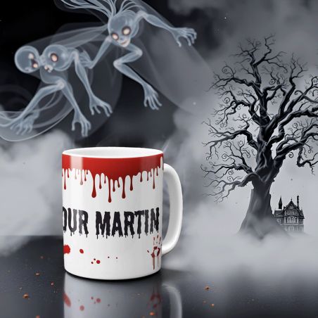 Mug rouge film d'horreur · Traces de sang - 33 cl, Céramique - Imprimé en France