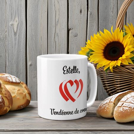Mug en céramique blanc personnalisé avec Texte | Vendée - 33 cl, Céramique - Imprimé en France
