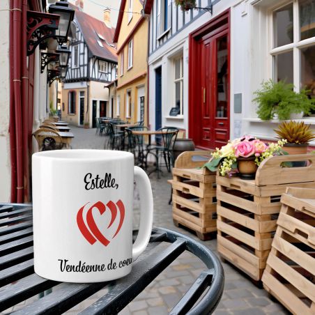 Mug en céramique blanc personnalisé avec Texte | Vendée - 33 cl, Céramique - Imprimé en France