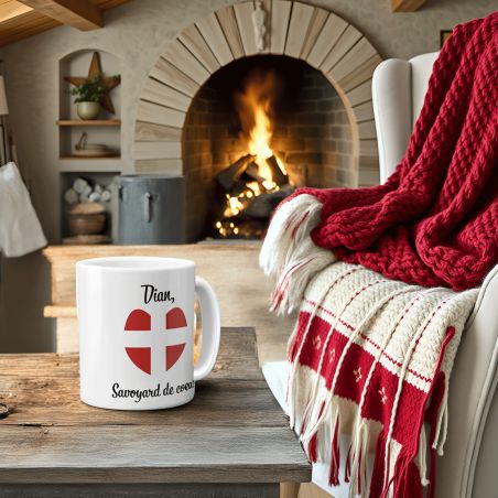 Mug en céramique blanc personnalisé avec Texte | Savoie - 33 cl, Céramique - Imprimé en France
