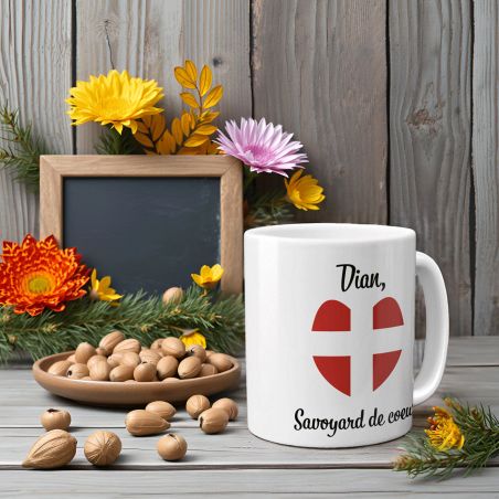 Mug en céramique blanc personnalisé avec Texte | Savoie - 33 cl, Céramique - Imprimé en France