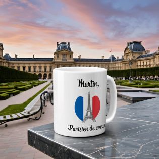 Mug en céramique blanc personnalisé avec Texte| Paris - 33 cl, Céramique - Imprimé en France