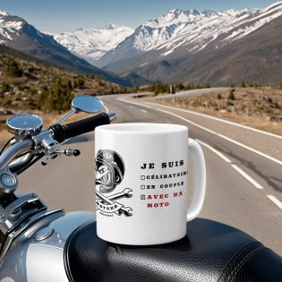 Mug en céramique Motard, 33 cl- Imprimé en France