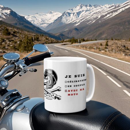 Mug en céramique Motard, 33 cl- Imprimé en France