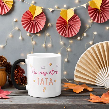Mug Magique "tu vas être tata" - 33 cl, céramique - Imprimé en France