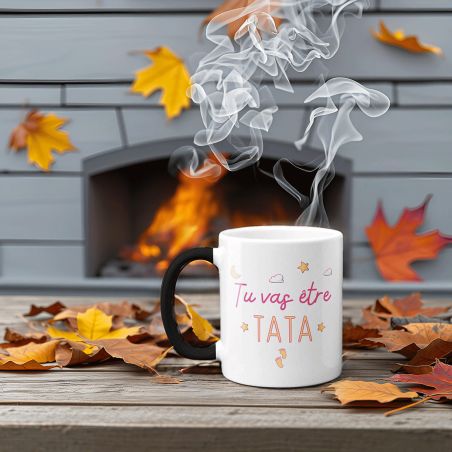 Mug Magique "tu vas être tata" - 33 cl, céramique - Imprimé en France