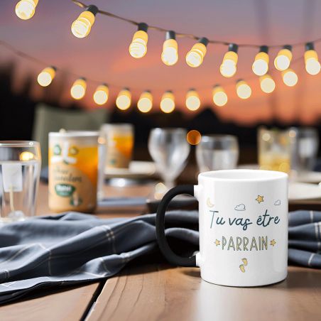 Mug Magique "tu vas être parrain" - 33 cl, céramique - Imprimé en France