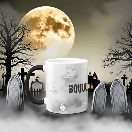 Mug surprise thermo réactif personnalisé · Fantômes - 33 cl, Céramique - Imprimé en France