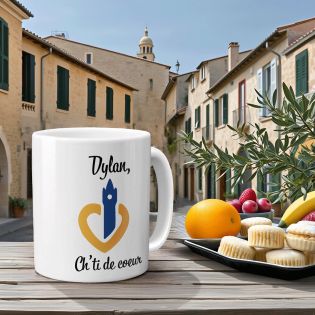 Mug en céramique blanc personnalisé avec Texte | Hauts de France - 33 cl, Céramique - Imprimé en France