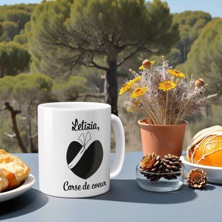 Mug en céramique blanc personnalisé avec Texte| Corse - 33 cl, Céramique - Imprimé en France