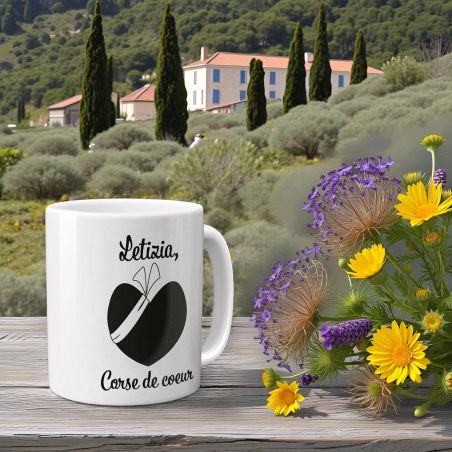 Mug en céramique blanc personnalisé avec Texte| Corse - 33 cl, Céramique - Imprimé en France
