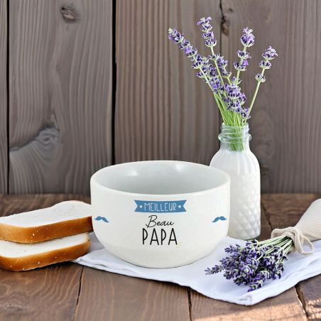 Bol personalisé Prénom pour petit déjeuner modèle Meilleur Beau Papa - Idée cadeau beau papa 