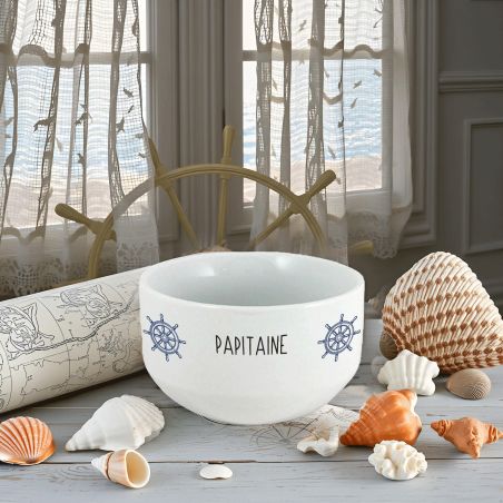 Bol petit déjeuner personnalisable · Papitaine · Cadeau fête grand-père ou Anniversaire Papy