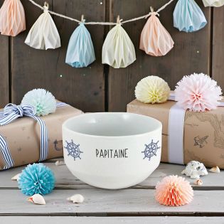 Bol petit déjeuner personnalisable · Papitaine · Cadeau fête grand-père ou Anniversaire Papy