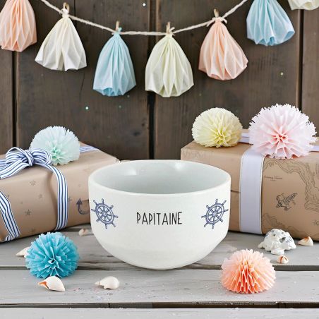 Bol petit déjeuner personnalisable · Papitaine · Cadeau fête grand-père ou Anniversaire Papy