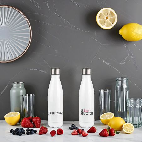 Pack de 2 Gourdes modèle Perfection personnalisables avec Prénom - Cadeau personnalisé couple - Pour son/sa chéri(e)