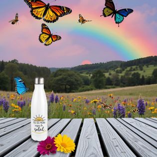 Bouteille isotherme personnalisable prénom - Inox, 50 cL - Modèle Rayon de Soleil - Cadeau Personnalisé pour son/sa chéri(e)