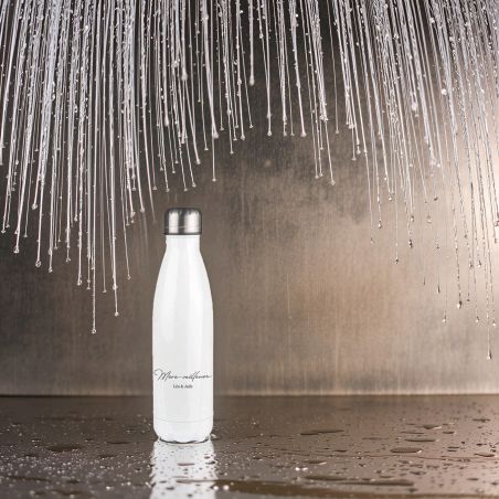 Bouteille isotherme personnalisable prénom - Inox, 50 cl - Modèle Mère-Veilleuse - Cadeau Personnalisé pour Maman
