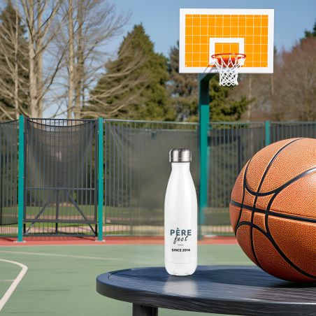 Bouteille isotherme personnalisable prénom - Inox, 50 cL - Modèle Père-Fect - Cadeau Personnalisé pour son Papa