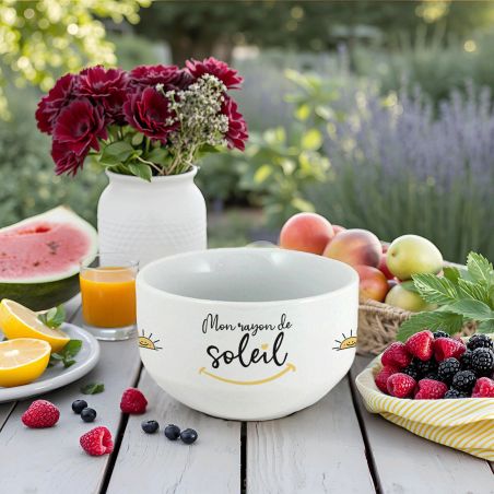 Bol personalisé petit déjeuner ou soupe modèle Mon Rayon de Soleil - Idée cadeau pour son/sa chéri(e)