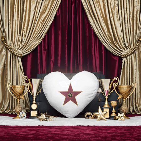 Coussin en forme de cœur personnalisé avec Prénom · Réplique étoile walk of fame