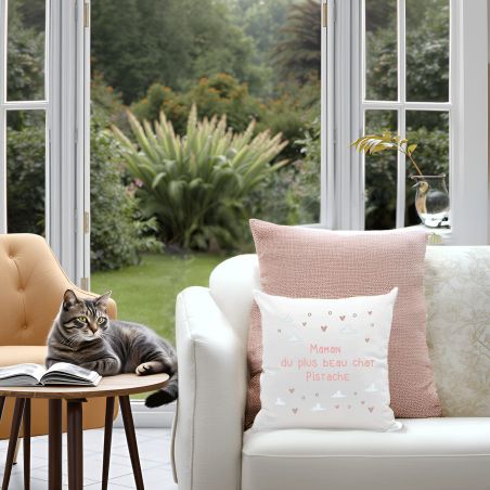 Personalized decorative cushion with photo | Cat mom