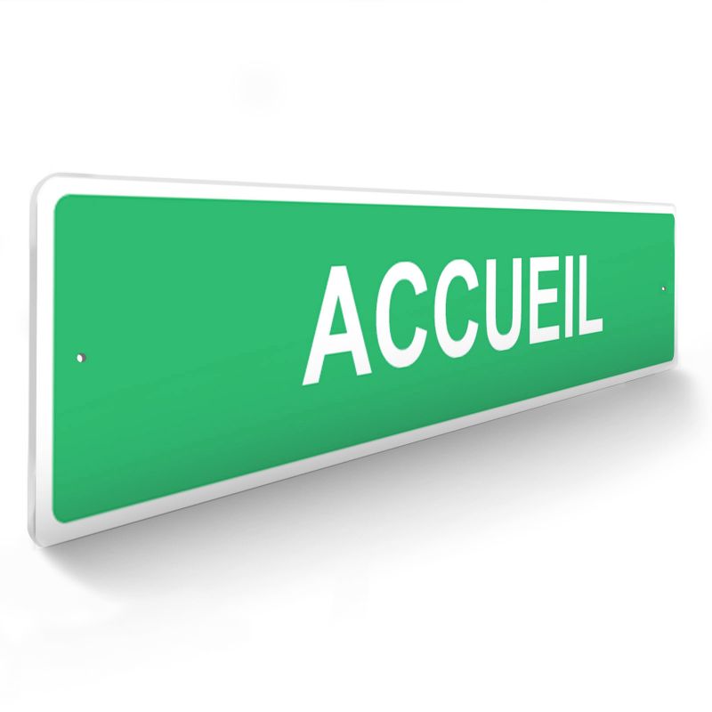 Panneau de signalisation pour camping "ACCUEIL" - 48 x 10 cm - Vert Panneau de signalisation pour camping "ACCUEIL" - 48 x 10 cm - Vert