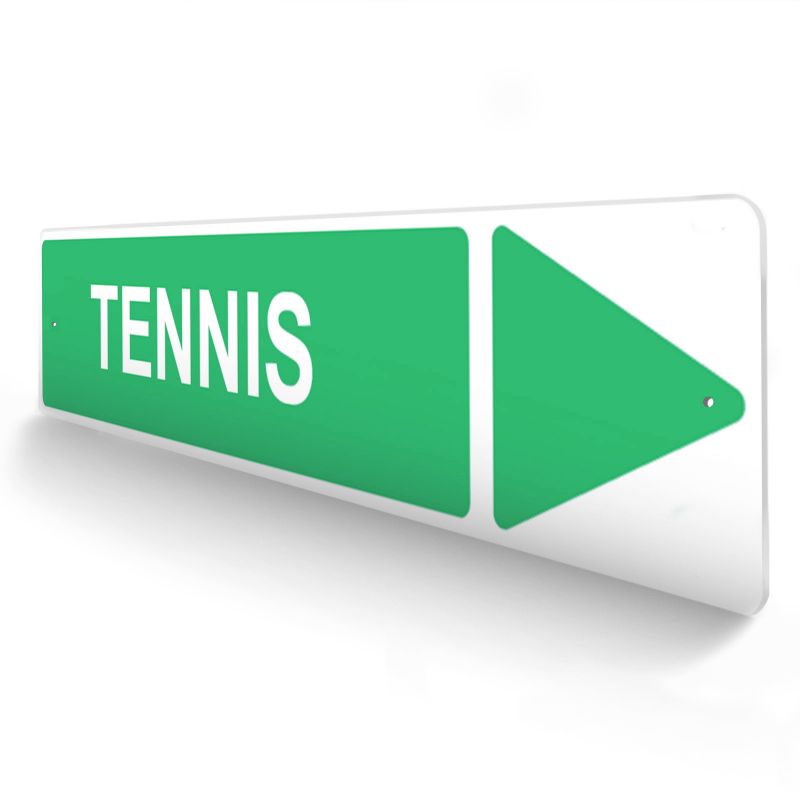 Panneau de signalisation pour camping "TENNIS Droite" - 48 x 10 cm - Vert Panneau de signalisation pour camping "TENNIS Droite" - 48 x 10 cm - Vert